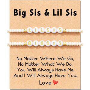 Matching Sisters Bracelets Gift for Big and Little Sisters Easter Valentine's Da